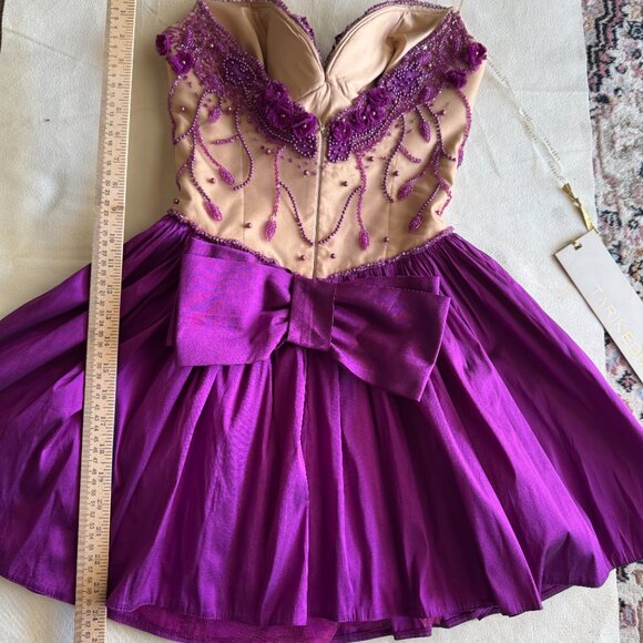 Tarik Ediz 90378 Dress Evening Dress ~US size 4 Purple Dress Beads and Lace NWT - Picture 7 of 15